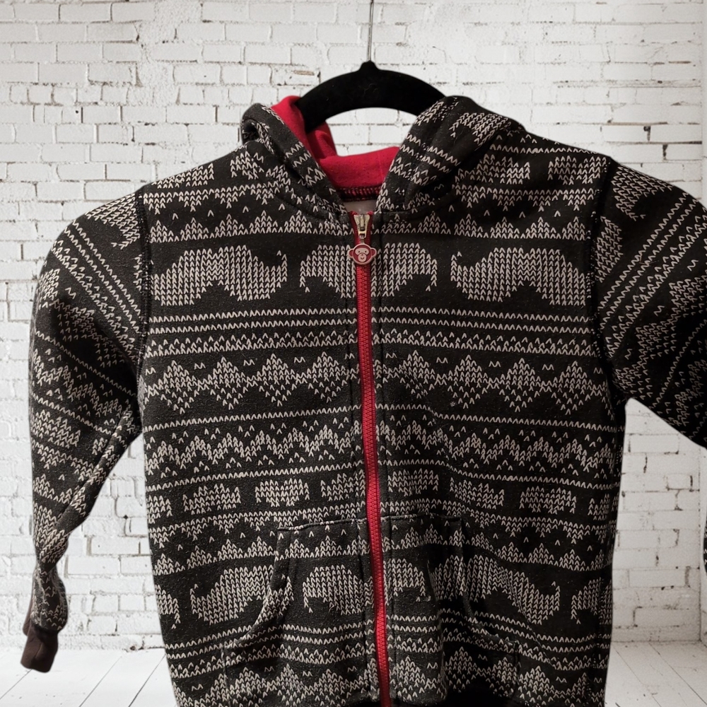 Okie Dokie Black and White Zip-Up Sweater